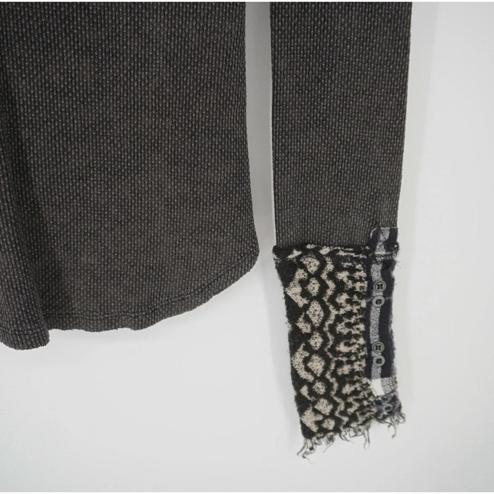 We The Free Free People Art School Cuff Long Sleeved Black Small Boho Grunge
